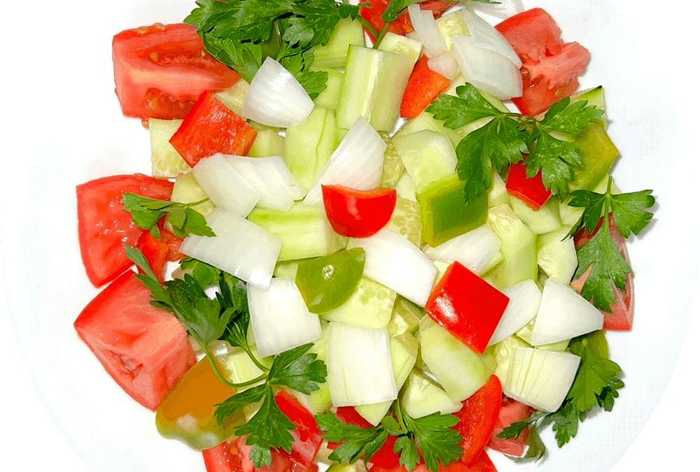 Diced Cucumber and Tomato Salad