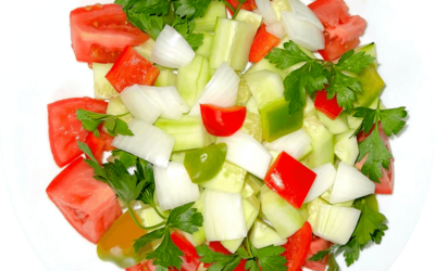 Diced Cucumber and Tomato Salad