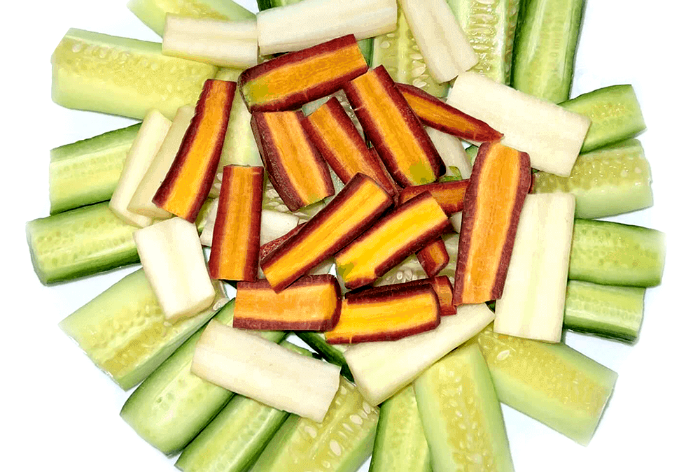 Rainbow Carrots and Cucumber Salad