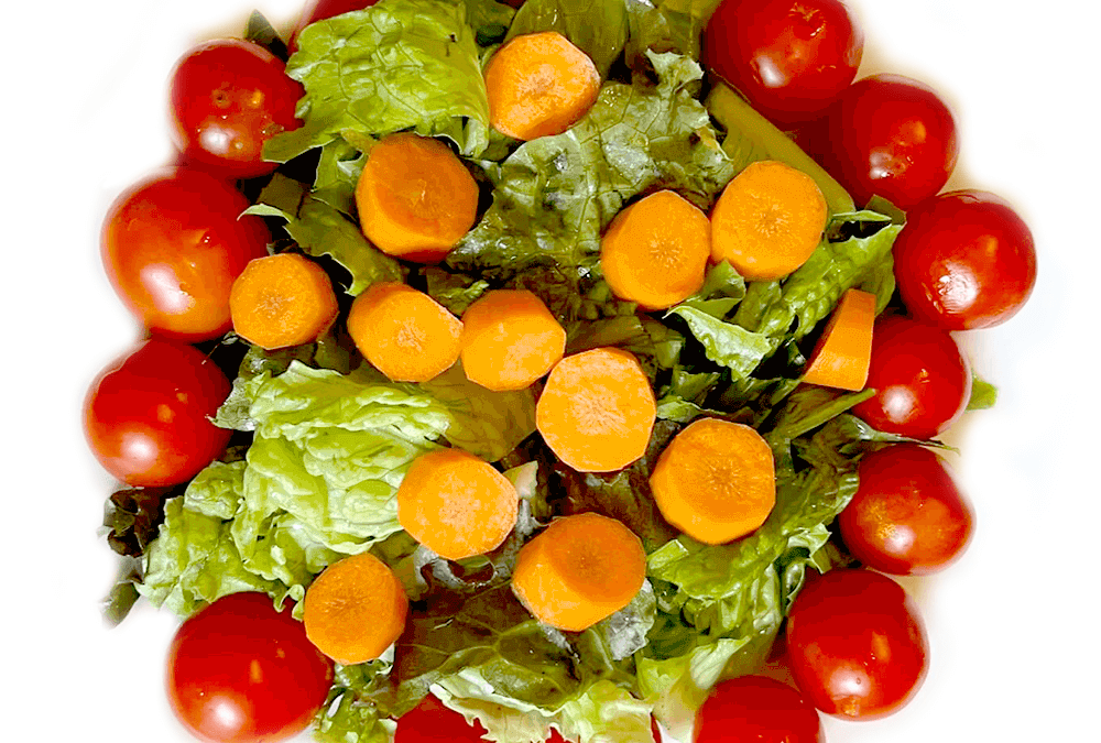 Romaine Lettuce, Carrots, and Cherry Tomatoes