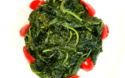 Steamed Callaloo Red Pepper Salad