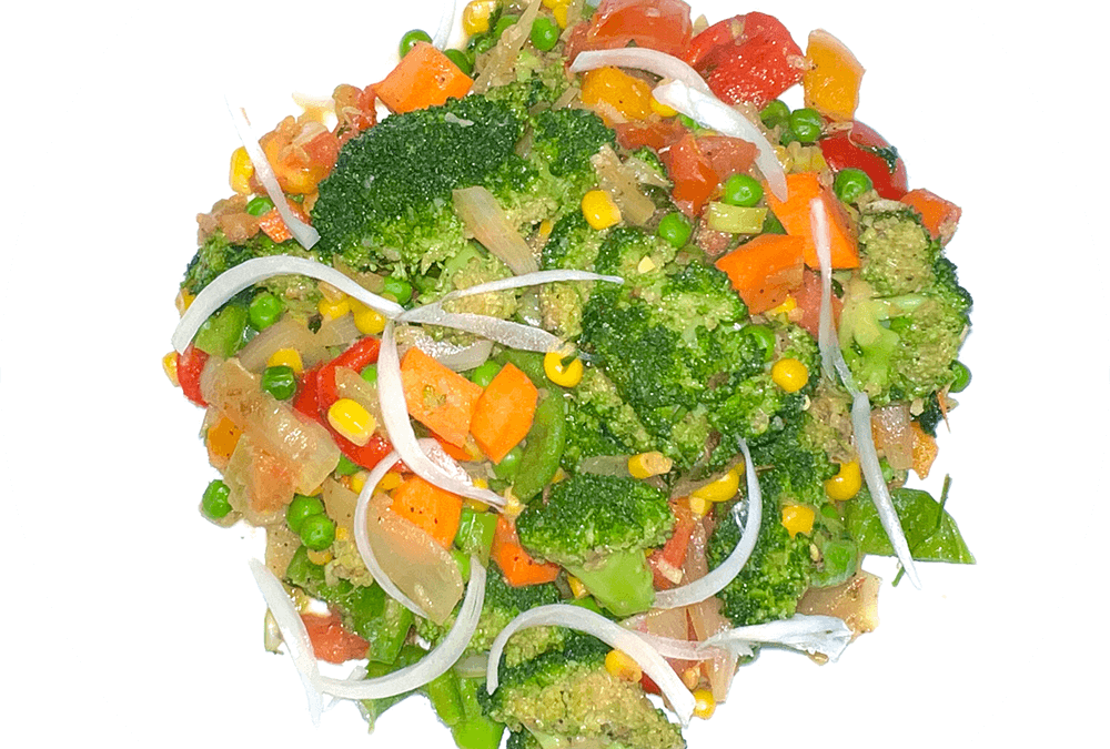 Steamed Rainbow Broccoli Salad