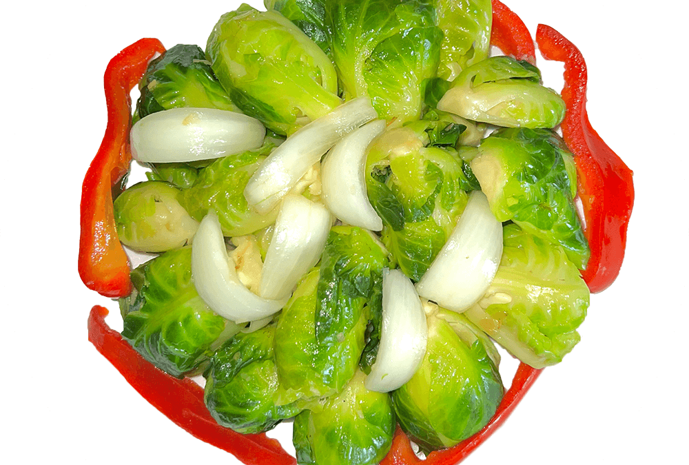 Steamed Brussel Sprouts Pepper Salad