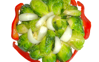 Steamed Brussel Sprouts Pepper Salad